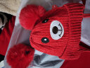 北极绒（Bejirog）儿童帽子男童针织潮酷时尚帽子女宝宝保暖卡通毛线帽 护耳小熊红色 晒单实拍图