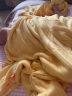 良良（liangliang）儿童夏凉被婴儿盖被宝宝毯子盖毯空调盖毯竹纺贴身冰丝毯 竹纤维针织盖毯（125*115cm）-大格-黄色 实拍图