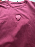 德玛纳圆领棉氨舒适短袖t恤女爱心贴标装饰简约女式t恤 胭脂红 L  晒单实拍图