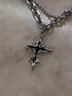 QMXD欧美风十字架项链男士潮牌百搭男生吊坠小众双层叠戴锁骨链配饰品 链长【45+5CM】 实拍图