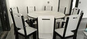 初屋 餐桌 实木岩板餐桌椅组合圆桌伸缩折叠现代简约餐厅饭桌餐桌餐椅 黑白色1.35米-雪山白岩板-皮椅 一桌十椅【升级四轨】 实拍图
