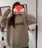 妙奕嘉毛衣女春秋季2026新款针织衫女士打底毛衣外穿洋气内搭中长款 杏色慵懒风软糯字母毛衣 均码 【建议120斤左右内】 实拍图