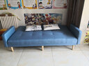 欧柏盛布艺沙发床简约新款科技布猫爪皮双三四人可折叠客厅小户型出租房 雾霾蓝色(亲肤棉麻布) 四人位 2m *加宽1.1米）+抱枕 实拍图