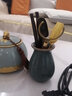龙寅茶道六君子青瓷功夫陶瓷茶具配件黑檀实木茶笔茶勺茶艺套装 哥窑茶道六君子 实拍图