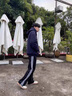 牧唯三条杠裤子男春秋冬季新款韩版潮流牌ins休闲裤男士运动百搭宽松 黑色白条 XL [建议125-140斤] 实拍图