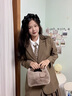 伊梵络 质感毛绒手提包包女2024新款时尚秋冬毛毛包百搭小众链条斜挎包 浅咖色 实拍图