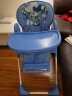 神马多功能儿童餐椅可折叠婴儿餐椅便携多档调节稳定带餐盘餐桌椅CR 卡通蓝 实拍图