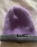魔塑亿手帽子女秋冬季韩版百搭加厚双层针织帽男双面可戴月子帽保暖毛线帽 紫色-灰色 均码有弹性 实拍图