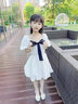 酷乐羊女童连衣裙夏装2025新款儿童夏季洋气大童公主裙10岁女孩裙子夏天 杏色 130 实拍图