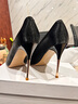 图瓦西 高跟鞋女尖头细跟单鞋性感小清新网红法式少女百搭女鞋 黑色 39 实拍图