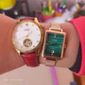 格玛仕（GEMAX）女表石英表防水复古方形小绿表女士手表女生ins风日历品牌腕表 玫壳绿面（含精品手镯+鉴定证书+礼盒） 实拍图