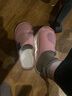 华美健步日系风柔软极简情侣棉拖鞋秋冬季家居室内保暖软底棉鞋女HM001粉色40-41码 实拍图