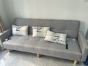 卓芝 布艺沙发床客厅卧室组合家具北欧现代小户型出租房公寓折叠沙发 6色浅灰色(棉麻布) 4人位(2.1米长*宽1.1米)配3抱枕 实拍图