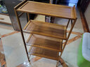 丝竹阁置物架简易落地客厅卧室厨房收纳多层实木靠墙货架窄现代储物架子 茶色楠竹平板置物架 四层-长50宽25高95CM 实拍图