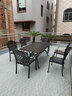 莫 家户外家具铸铝桌椅组合室外庭院桌椅露台桌椅休闲别墅花园阳台 6椅+175cm斜格长桌 实拍图