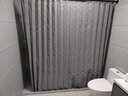 施香曼浴帘套装磁吸免打孔直杆折叠防水防霉布浴室隔断淋浴折叠干湿分离 灰色帘+黑杆+双侧磁吸 适合180-220墙宽 帘宽2.2米高2米 实拍图