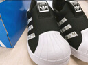 阿迪达斯（adidas）童鞋三叶草秋冬男女小童一脚蹬贝壳头鞋 IH3049黑/白/橘绿 实拍图