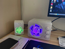 赛达 蓝牙音箱电脑音响低音炮重有源2.1台式手机喇叭家用桌面插卡U盘迷你木质小钢炮笔记本 白色-七彩光-(带蓝牙) 实拍图