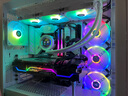 美商海盗船 (USCORSAIR) 5000X RGB 极地白 钢化玻璃 中塔机箱 智能控制 炫彩风扇 超大空间 实拍图