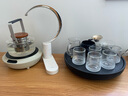 ORTOR玻璃茶壶透明玻璃烧水壶家用办公提梁壶电陶炉玻璃水具套装 七件套提梁壶茶具（钢盖） 实拍图