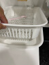 ASVEL抗菌碗筷碟收纳盒带盖沥水架厨房水槽边置物架洗菜沥水篮 小号白色装（盆+沥水篮） 实拍图