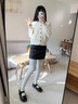 JIOESC天鹅绒打底袜女秋冬防勾丝不掉档显瘦烟灰色连裤袜提花打底裤 奶白 实拍图