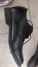 宜驰（EGCHI）商务休闲皮鞋子男士隐形内增高正装鞋 37929-G 黑色 42 实拍图