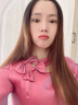 韩语琳衬衫女套装秋季2021年新款韩版纯色上衣高腰百褶短裙两件套 玫红色上衣 S 晒单实拍图