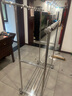 木法则不锈钢落地晾衣架室内外可伸缩移动多用途晾衣杆阳台双杆 双杠高低(可拉伸至2米)+万向轮 全不锈钢（直径2.5，厚度0.5） 实拍图