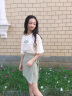 萧遇（XIAOYU）雪纺连衣裙子夏天2023年夏季套装女士新款气质女神范衣服小个子 杏T+绿裙 S(建议92-108斤 ) 晒单实拍图