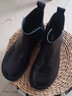 金利来（Goldlion）女鞋圆头中跟靴子牛皮革短靴女切尔西靴66214000701B黑色36 实拍图