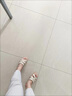 百林猴拖鞋女夏外穿夏季一字拖软皮时尚软底防滑孕妇妈妈拖女士皮凉拖鞋 米色 37 实拍图