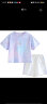迪士尼（DISNEY）童装儿童女童速干短袖套装T恤运动中裤两件套24夏DB321UE28蓝130 晒单实拍图