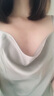 浪莎性感睡衣女夏季吊带睡裙仿冰丝荡领开叉新娘结婚家居服 豆绿 M  实拍图