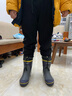 非常行（Jolly Walk）水鞋雨鞋男中筒雨靴钓鱼防水靴套鞋胶鞋筒靴 蓝黄 39  实拍图
