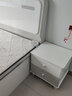 德满居 床 实木床 床现代简约 双人床白色北欧主卧轻奢全实木床婚床 静音床+天鹅绒床垫（足10cm)+2柜 1.8米*2.0米气压款 实拍图