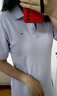 TOMMY JEANS【透气舒适】春夏女装珠地棉气质收腰显瘦V领宽松长裙连衣裙 淡紫色W06 XS （推荐：80-95斤） 实拍图
