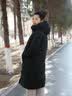 雪中飞中长款过膝羽绒服女加厚保暖冬装外套2025新款时尚百搭防寒服女装 黑色 2XL (175) （125-135斤） 实拍图