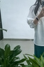 范思蓝恩22FS3092白色蝙蝠袖衬衫女长袖春秋法式气质V领显瘦上衣 白色 M 实拍图
