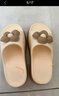 秋致夏高跟拖鞋女夏季厚底室内新款韩版时尚花朵浴室凉拖鞋增高防滑外穿 卡其 35-36 实拍图