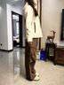 蕉内（Bananain）【赵露思同款】氧气505 Proof女士工装阔腿裤三防裤子24秋冬新款 杉木棕 M 实拍图