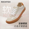 Rockfish复古德训鞋女2024年秋季运动板鞋原版平底女鞋休闲单鞋女款 米白色皮面 38 实拍图