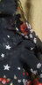 兰威费雷200斤夏季雪纺衫短袖女装上衣碎花宽松圆领洋气小衫 黑色 L 实拍图