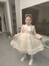 安妮优儿（Anneyol）女童连衣裙春秋款裙子2025新款儿童洋气秋装小女孩衣服红色公主裙 香槟色棉里 150 实拍图