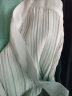 颜域（YANYEE）短袖渐变色连衣裙女夏季2024新款轻熟风高端气质蝴蝶结百褶裙 绿色 XXL/44 晒单实拍图