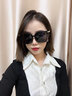 CAIILKUN网红墨镜女潮高级感ins大框方圆脸显瘦偏光防晒太阳眼镜 黑框黑片（轻奢CK风）高档礼盒装 实拍图
