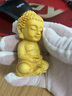 嘉韵艺居黄杨木雕工艺品小如来文玩手把件汽车装饰礼品茶宠摆件卡通释迦 小叶黄杨木-小释迦 实拍图