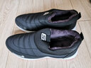 红青百年休闲鞋男冬款加绒棉鞋一脚蹬中老年软底防滑健步鞋男女旅游户外鞋 黑色(男款) 43 实拍图