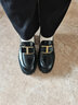 TOD'S【特惠6折】官方女士TIMELESS大T扣皮革乐福鞋高跟单鞋 黑色 37 实拍图