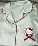 果壳（Gukoo）睡衣女四季款HelloKitty联名简约翻领女士家居服套装 浅水绿 L 实拍图